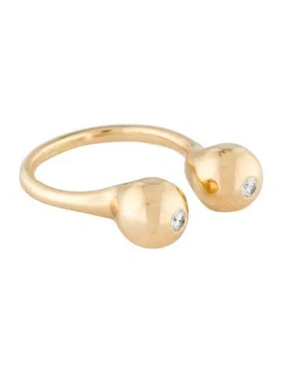 Pre-owned State Property 18k Diamond Split Ball Ring In Multi