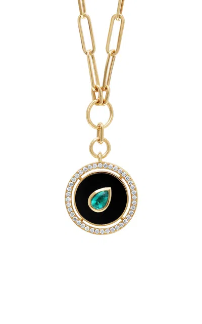 State Property Aebi Enchantress 18k Yellow Gold Emerald Necklace In Green