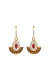 State Property Alara Tigerlily 18k Yellow Gold Multi-stone Drop Earrings In Brown