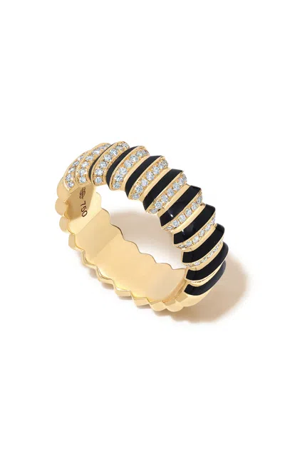 State Property Borsh 18k Yellow Gold Diamond Ring In Black
