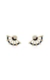 State Property Borsh Discus 18k Yellow Gold Diamond Onyx Earrings In Black