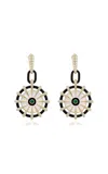 State Property Borsh Discus 18k Yellow Gold Multi-stone Earrings In Green
