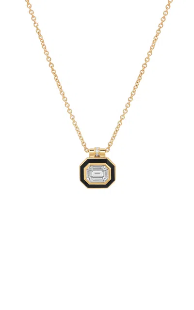 State Property Cabot Minor 18k Yellow Gold; Diamond And Enamel Necklace In Black