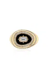 State Property Cosmic Egg Jet Black Signet Ring In Gold