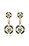 State Property Darro Enchantress 18k Yellow Gold Diamond; Emerald Earrings In Green