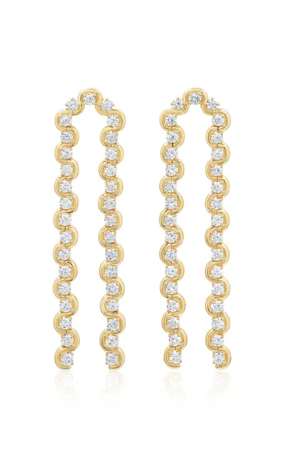 State Property Edessa 18k Yellow Gold Diamond Arc Drop Earrings In White