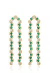State Property Edessa 18k Yellow Gold Emerald Arc Drop Earrings In Green