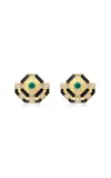 State Property Genil Enchantress 18k Yellow Gold Emerald Earrings In Green