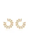 State Property Railroad 18k Yellow Gold Diamond Earrings