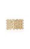 State Property Railroad Twin Track Pavé Ring In Gold