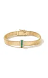 State Property Raisina 18k Yellow Gold Diamond Emerald Bracelet