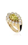 State Property Sanssouci Bloom Green Diamond Ring In Gold