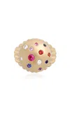 State Property Toadstool Confetti Sapphire Bombé Ring In Gold