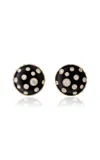 State Property Toadstool Enamel Diamond Earrings In Black