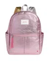 Shop State Unisex Kane Kids Double Pocket Metallic Backpack In Pink/silver