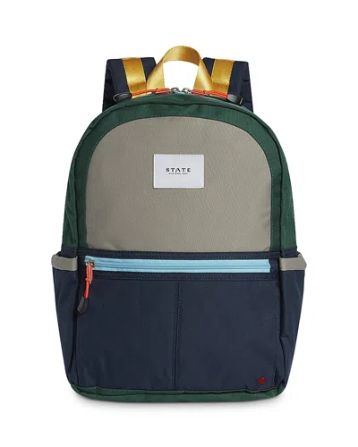 State Unisex Kane Kids Travel Color Block Backpack In Green/navy