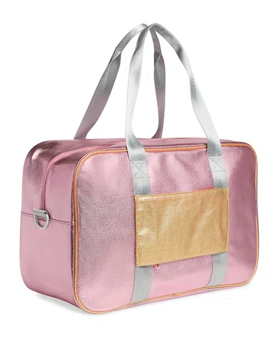State Unisex Rockaway Kids Duffle Bag In Pink/silver