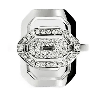 Statement My Way Mini Semi Pavé Ring In Diamonds/silver