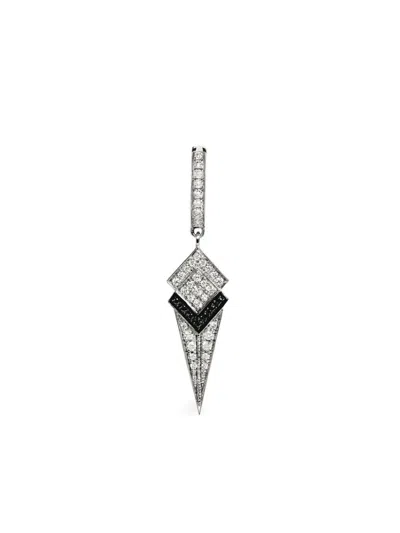 Statement Paris Sterling Silver Stairway Graded Cone Diamond Earrings