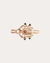 Statement Paris Women's Mini Spike 18k Gold Black Agate And Diamond Ring In Pink