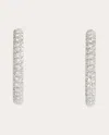Statement Paris Women's Reptile 18k Gold Diamond Hoop Earrings In Silver