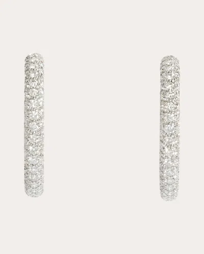 Statement Paris Women's Reptile 18k Gold Diamond Hoop Earrings In Silver