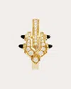 Statement Paris Women's Diamond & Black Agate 18k Gold Spike Hoop Earring In Gold