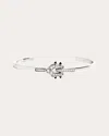 Statement Paris Women's Spike Rhodium-plated Sterling Silver Black Agate And Diamond Cuff In Silver