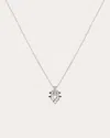 Statement Paris Women's Spike Rhodium-plated Sterling Silver Black Agate And Diamond Pendant Necklace In Silver