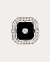 STATEMENT PARIS WOMEN'S DIAMOND & BLACK ONYX SKYWAY CARRÉE RING