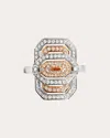 Statement Paris Women's Mini My Way 18k Gold And Rhodium-plated Sterling Silver Diamond Ring In Pink/silver
