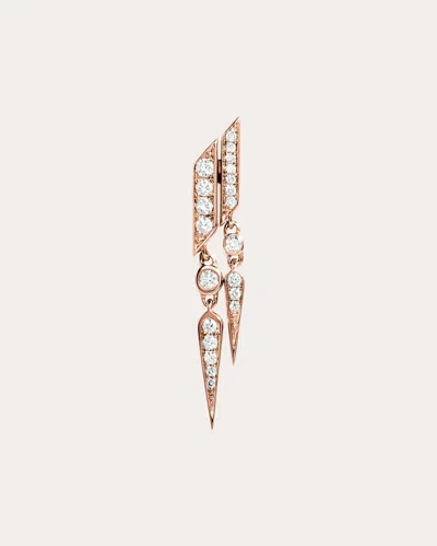 Statement Paris Women's Diamond Anyway Double Drop Earring In Pink