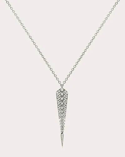 Statement Paris Women's Diamond M Stairway Pendant Necklace In Silver