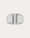 Statement Paris Women's Meaningful Rhodium-plated Sterling Silver Diamond Ring In Silver