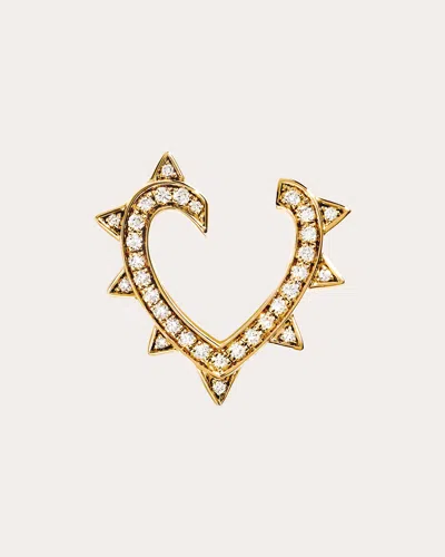 Statement Paris Women's Diamond Picot Heart Stud Earring In Gold