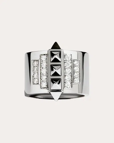 Statement Paris Women's Diamond Picot Rockaway Pinky Ring In Silver
