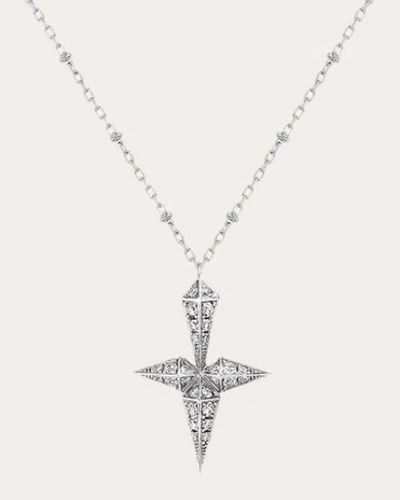 Statement Paris Women's Diamond Rockaway Pendant Necklace In Silver