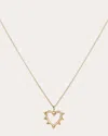 Statement Paris Women's Diamond Rockaway Picot Heart Pendant Necklace In Yellow Gold