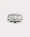 Statement Paris Sterling Silver Rockaway Spinner Diamond Ring In Silver