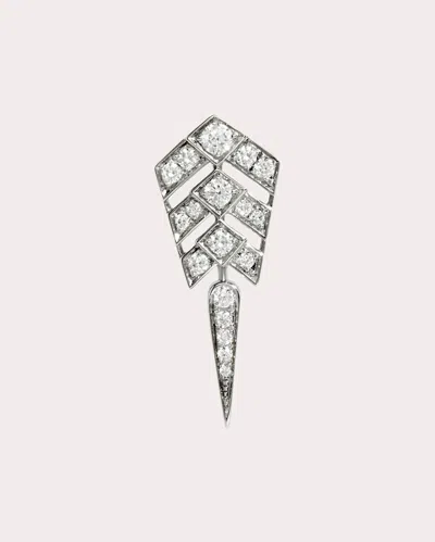 Statement Paris Women's Diamond S Stairway Stud Earring In Silver