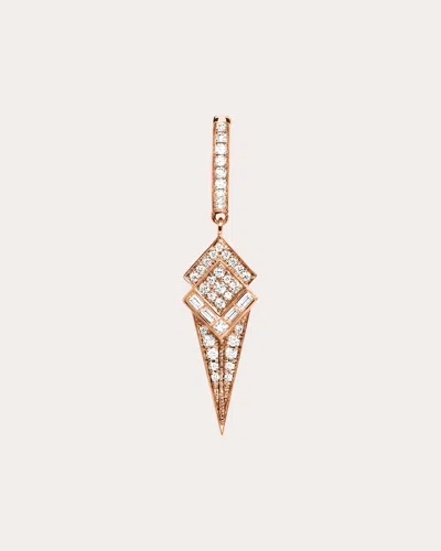 Statement Paris Women's Diamond Stairway Cone Hoop Earring In Pink