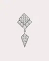 Statement Paris Women's Stairway Rhodium-plated Sterling Silver Diamond Single Earring In Silver
