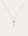 Statement Paris Women's Stairway 18k Gold Diamond Pendant Necklace In Pink