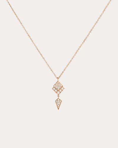Statement Paris Women's Stairway 18k Gold Diamond Pendant Necklace In Pink