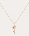 Statement Paris Women's Diamond Stairway Pendant Necklace In Pink Gold