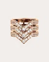 Statement Paris Women's Stairway 18k Gold Diamond Triple-band Ring In Pink