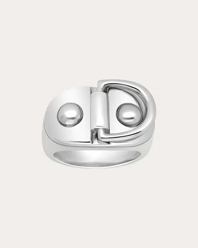 Statement Paris Women's Large Rivet Signet Ring In Gray