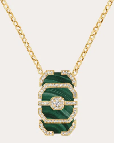 Statement Paris Women's Malachite & Diamond My Way Pendant Necklace In Green