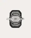 Statement Paris Sterling Silver Mini My Way Gradient Diamond Ring In Silver/black