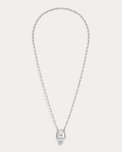 Statement Paris Women's Rivet Pendant Necklace In Silver